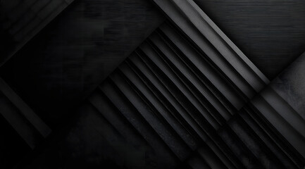 Obraz premium High Tech Black Metallic Abstract with Diagonal Shadows.Generative AI