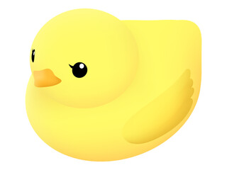 斜め上から見たアヒルのおもちゃ