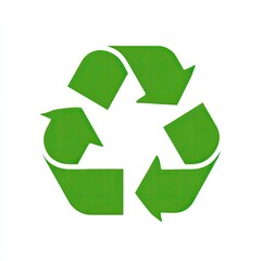 Fototapeta premium Green recycling symbol on white background