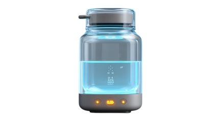 Digital baby bottle warmer with auto shut-off ? perfect for modern kitchen visuals and culinary branding