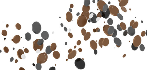 Obraz premium Multicolor confetti abstract background with a lot of falling pieces, isolated on a white background. Festive decorative tinsel element for design