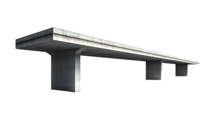 Concrete bridge on transparent background