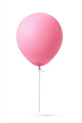 Single pink balloon against white background