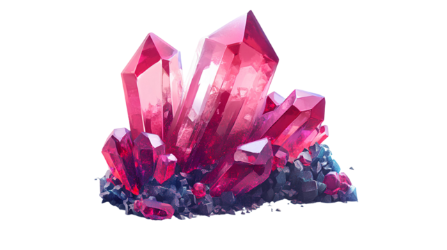 ruby gemstone on transparent background