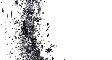 Obraz premium Abstract image of black stars falling on a white background. Perfect for celebration, party, or festive designs.