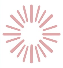 Obraz premium Circular, radiating pink lines on white background