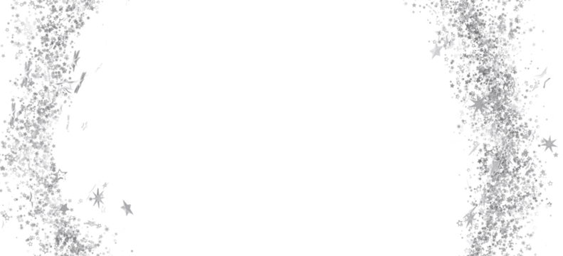 Elegant silver glitter and stars border. Perfect for holidays, celebrations, and festive designs.