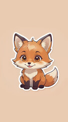 Obraz premium Cute Smiling Fox Illustration