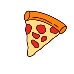 Italian Pizza with Various Toppings Illustration