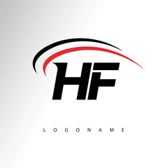 HF Modern Minimalist Letter Monogram Logo - Sleek Stylish Branding & Visual Identity Design