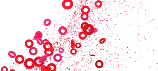Falling red rings abstract background. Perfect for presentations, websites, and more.