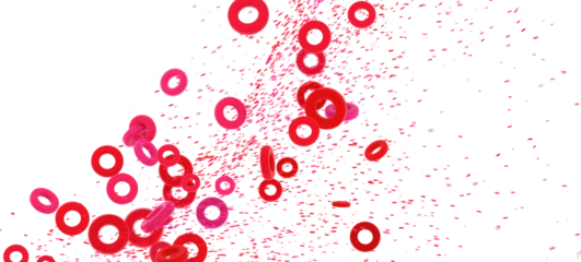 Falling red rings abstract background. Perfect for presentations, websites, and more.