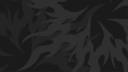 Flame camouflage vector in dark black tones, abstract fire pattern perfect for streetwear, edgy prints, and modern backgrounds