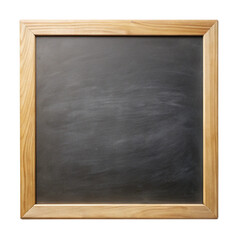 Blank blackboard with wooden frame on a black background
