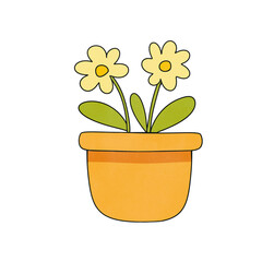 yellow flower in pot