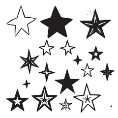 Obraz premium Collection of diverse black and white floral designs isolated on white background for graphic and decorative applications