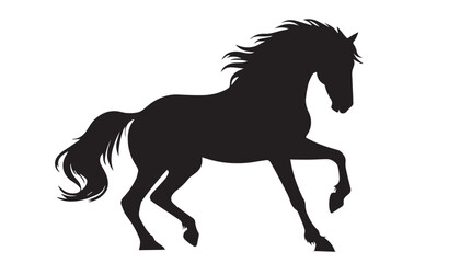 horse silhouette isolated on white