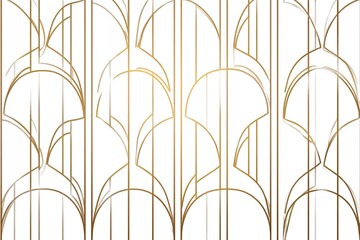 Art Deco gold lines, arches, vertical pattern