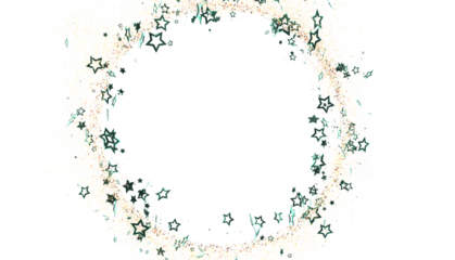 Beautiful circular frame with scattered stars. Perfect for celebrations, invitations, or backgrounds.
