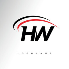 HW Modern Minimalist Letter Monogram Logo - Sleek Stylish Branding & Visual Identity Design