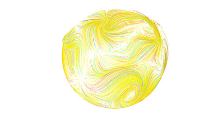 Intricate, swirling lines create a vibrant yellow sphere. Perfect for abstract backgrounds.