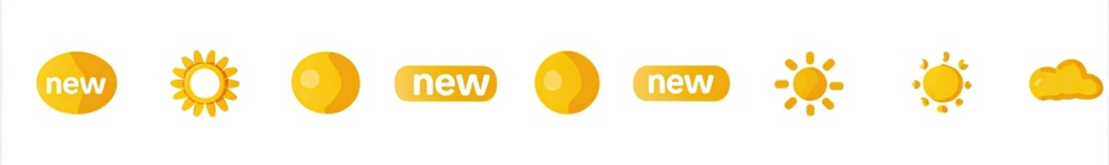 Set of yellow weather icons