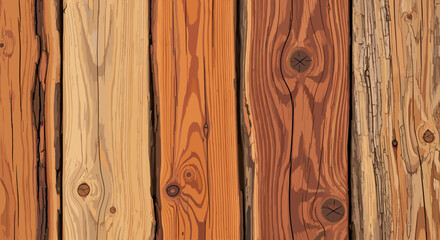 Fototapeta premium A close up of several wooden planks of varying color