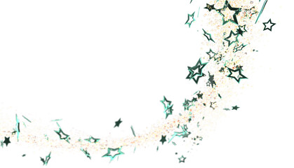 Fototapeta premium Beautiful background image of teal stars sparkling on white. Perfect for celebration designs.