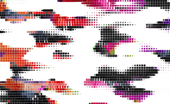 Colorful square pixel art.  Modern digital mosaic design. Abstract background image.