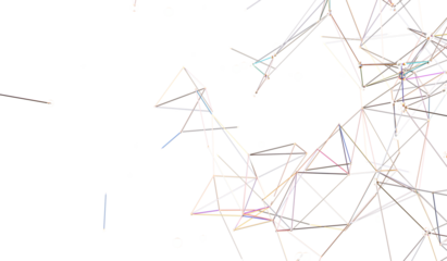 Abstract background with colorful lines and dots, representing connections and networks.