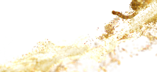Abstract gold glitter explosion on white. Perfect for festive designs, backgrounds, and more.