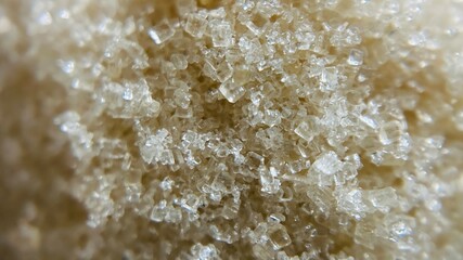 close up texture of crystal sugar grain 