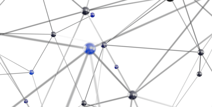 3D rendering of a complex network. Ideal for tech,  business, and communication concepts.