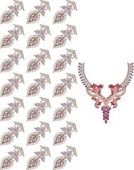 Mughal Motif Ornament Seamless Pattern Multi Color Motif Background
