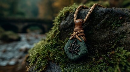 Tribal jewelry piece with natural stone charm high resolution picture