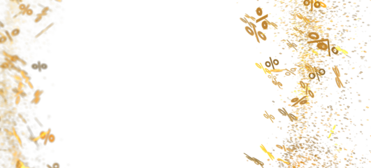Abstract background with gold percentage symbols. Perfect for sales, discounts, and promotions.