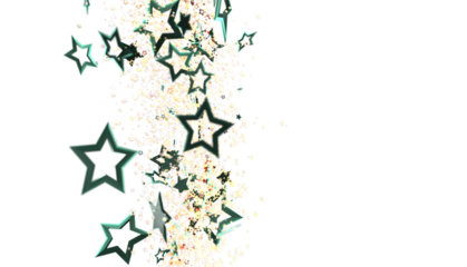 Beautiful abstract background with teal stars falling on white. Perfect for celebration, festive designs.