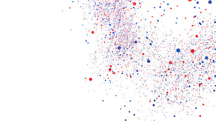 Abstract festive confetti. Red, blue, and white colors. Ideal for celebrations.