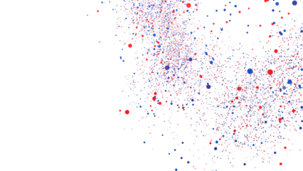 Abstract festive confetti. Red, blue, and white colors. Ideal for celebrations.