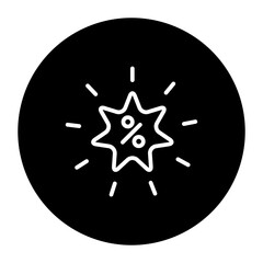 black and white illustration of sale icon 