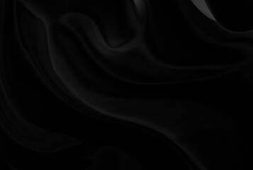 Black gray satin dark fabric texture luxurious shiny that is abstract silk cloth background with patterns soft waves blur beautiful.
