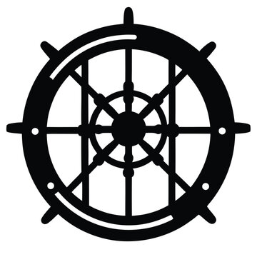 recommend clip art: Classic nautical ship s wheel silhouette