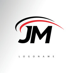 JM Modern Minimalist Letter Monogram Logo - Sleek Stylish Branding & Visual Identity Design