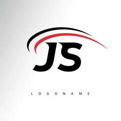 JS Modern Minimalist Letter Monogram Logo - Sleek Stylish Branding & Visual Identity Design