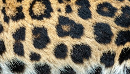 Close-up of a leopard's fur showcasing its unique spotted pattern and texture
