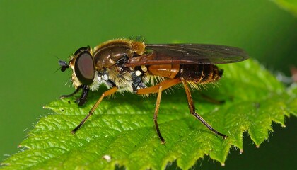Fototapeta premium Hoverfly on leaf