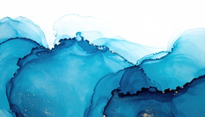 Abstract blue waves blend seamlessly to create a tranquil artistic design