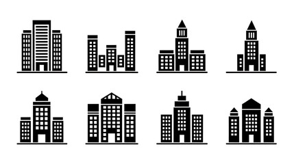 Imagining skyline a collection of architectural icons city buildings on transparent background