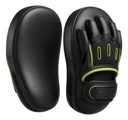 Synthetic leather hand target pads with finger slots for Muay Thai workouts