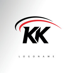 KK Modern Minimalist Letter Monogram Logo - Sleek Stylish Branding & Visual Identity Design